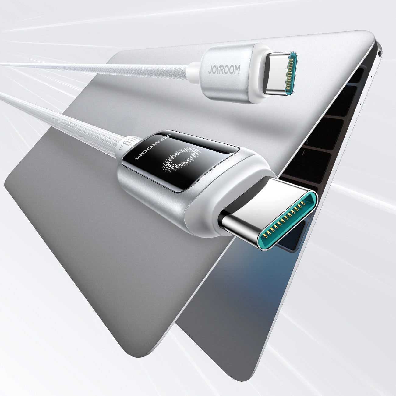 Cavo Dati e Ricarica USB-C - USB-C Joyroom S-A55 StarFlight Display, 100W, 1.2m, Bianco