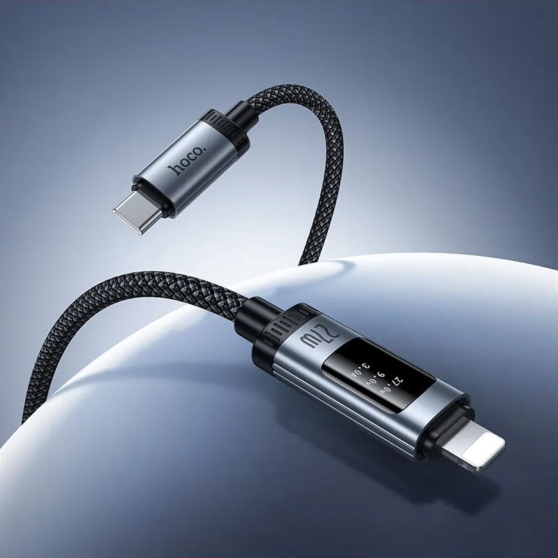 Cavo Dati e Ricarica USB-C - Lightning HOCO Display U148, 27W, 1.2m, Nero