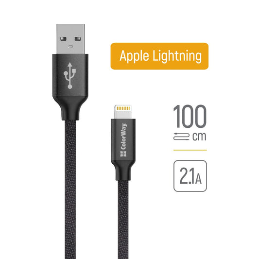 Cavo Dati e Ricarica USB-A - Lightning ColorWay CW-CBUL004, 18W, 1m, Nero