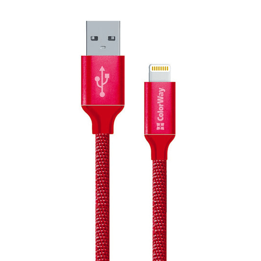 Cavo Dati e Ricarica USB-A - Lightning ColorWay CW-CBUL004, 18W, 1m, Rosso