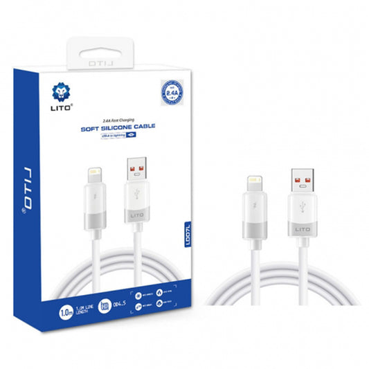 Cavo Dati e Ricarica USB-A - Lightning Lito LD07, 60W, 1m, Bianco