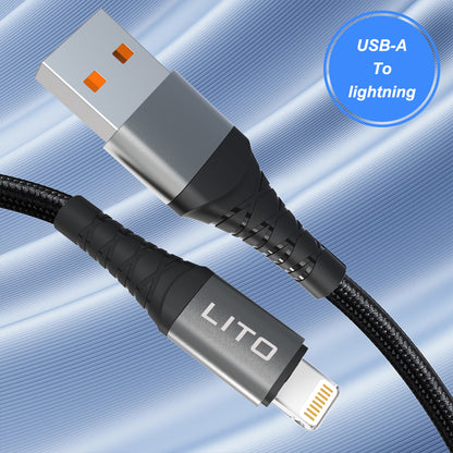 Cavo Dati e Ricarica USB-A - Lightning Lito LD22L, 18W, 2m, Nero