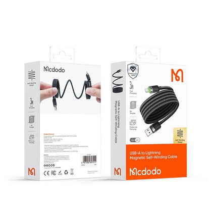 Cavo Dati e Ricarica USB-A - Lightning McDodo CA-6000 Self Winding, 18W, 1.2m, Nero
