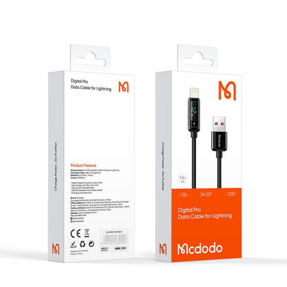 USB-A to Lightning McDodo CA-9940 Data and Charging Cable, 12W, 1.2m, Black