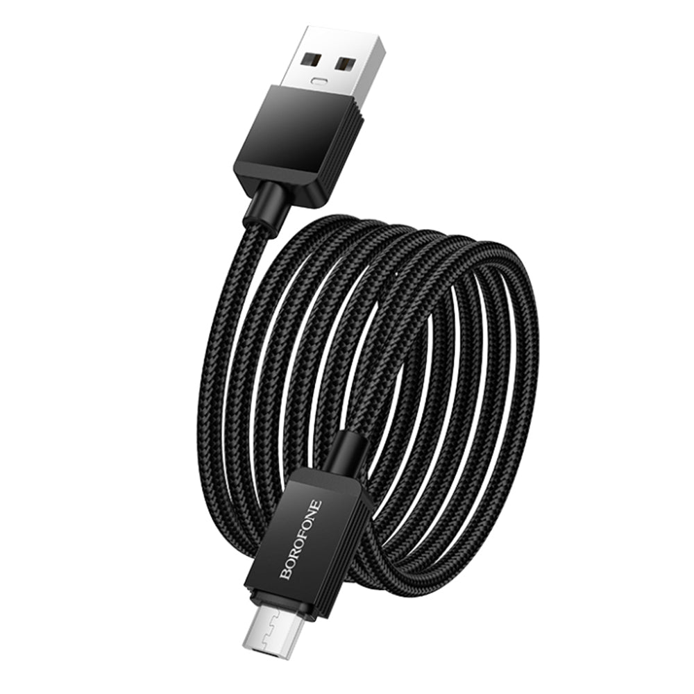 Cavo Dati e Ricarica USB-A - microUSB Borofone BX120 Placer, 18W, 1m, Nero