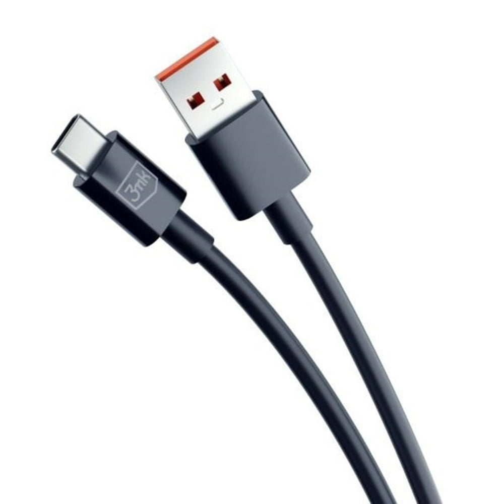 USB-A to USB-C Data and Charging Cable 3MK Hyper, 18W, 1.2m, Black
