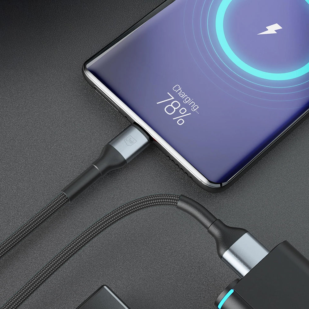 USB-A to USB-C Data and Charging Cable 3MK Hyper N 18, 18W, 1m, Black