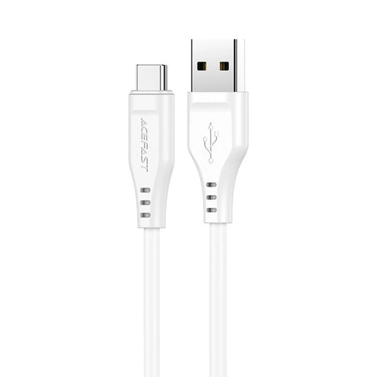 USB-A to USB-C Data and Charging Cable Acefast C3-03, 60W, 1.2m, White