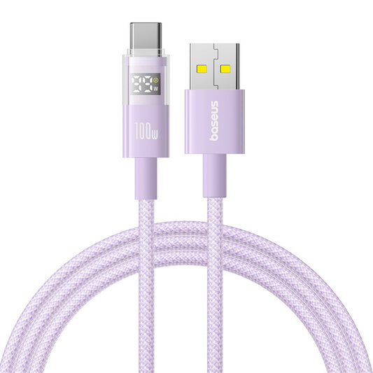 Cavo Dati e Ricarica USB-A - USB-C Baseus Display 2, 100W, 1m, Viola P10382701511-00