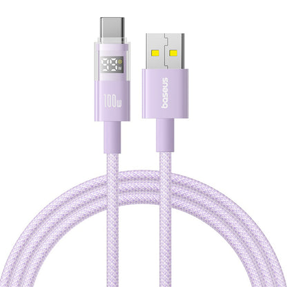 Cavo Dati e Ricarica USB-A - USB-C Baseus Display 2, 100W, 2m, Viola P10382701511-01