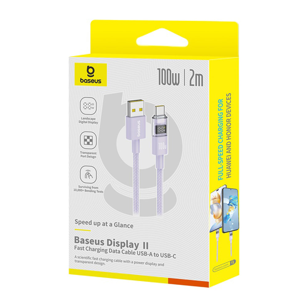 Cavo Dati e Ricarica USB-A - USB-C Baseus Display 2, 100W, 2m, Viola P10382701511-01