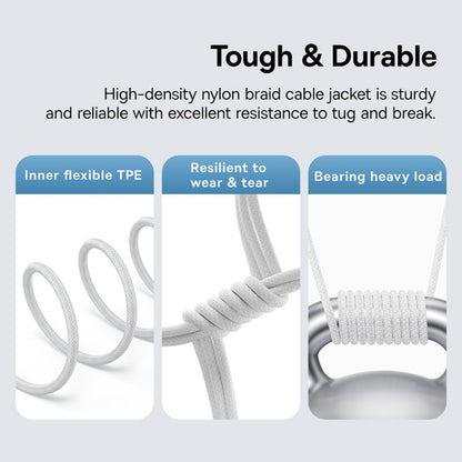 Baseus Gem USB-A to USB-C Data and Charging Cable, 100W, 2m, White P10373002211-01