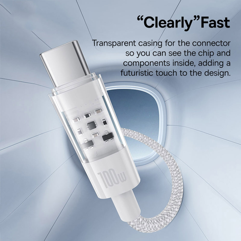 Baseus Gem USB-A to USB-C Data and Charging Cable, 100W, 2m, White P10373002211-01