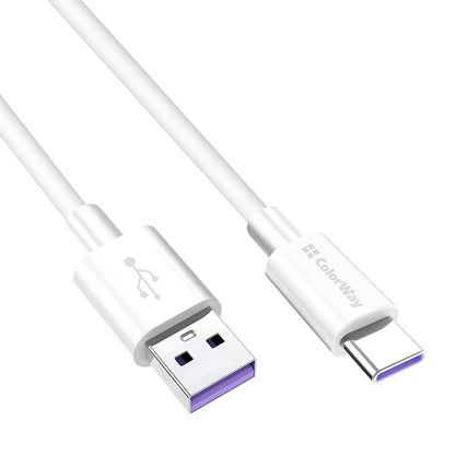 Cavo Dati e Ricarica USB-A - USB-C ColorWay CW-CBUC019, 18W, 1m, Bianco