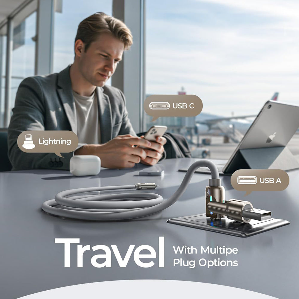 Cavo Dati e Ricarica USB-A / USB-C - Lightning / USB-C Lisen 4in1, 240W, 2m, Grigio YL0124110002