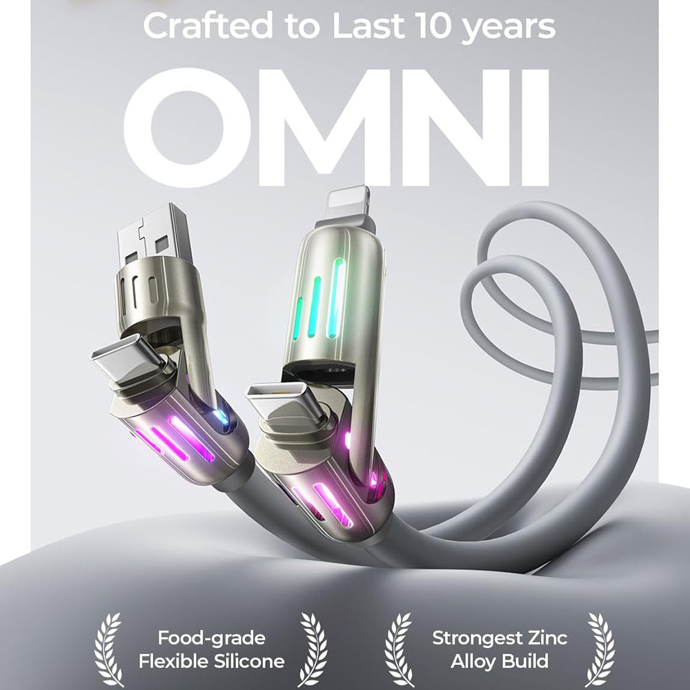 Cavo Dati e Ricarica USB-A / USB-C - Lightning / USB-C Lisen 4in1, 240W, 2m, Grigio YL0124110002