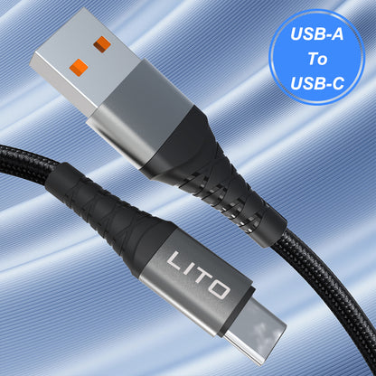 Cavo Dati e Ricarica USB-A - USB-C Lito LD08T, 18W, 1m, Nero