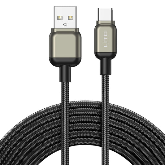 Cavo Dati e Ricarica USB-A - USB-C Lito LD17, 18W, 1m, Nero