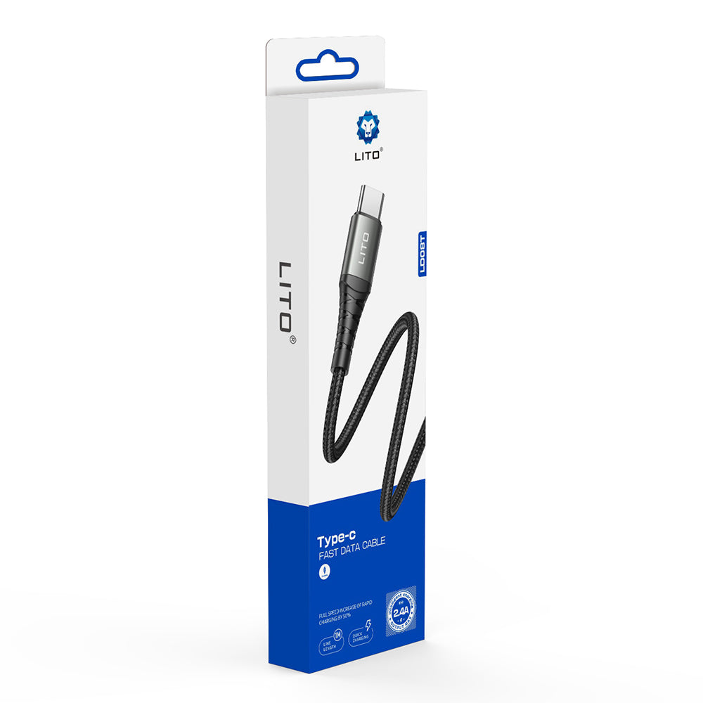 Cavo Dati e Ricarica USB-A - USB-C Lito LD22T, 18W, 2m, Nero