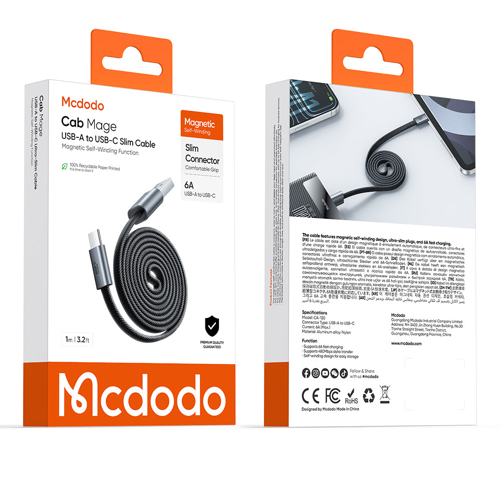 Cavo Dati e Ricarica USB-A - USB-C McDodo CA-1200, 60W, 1m, Nero