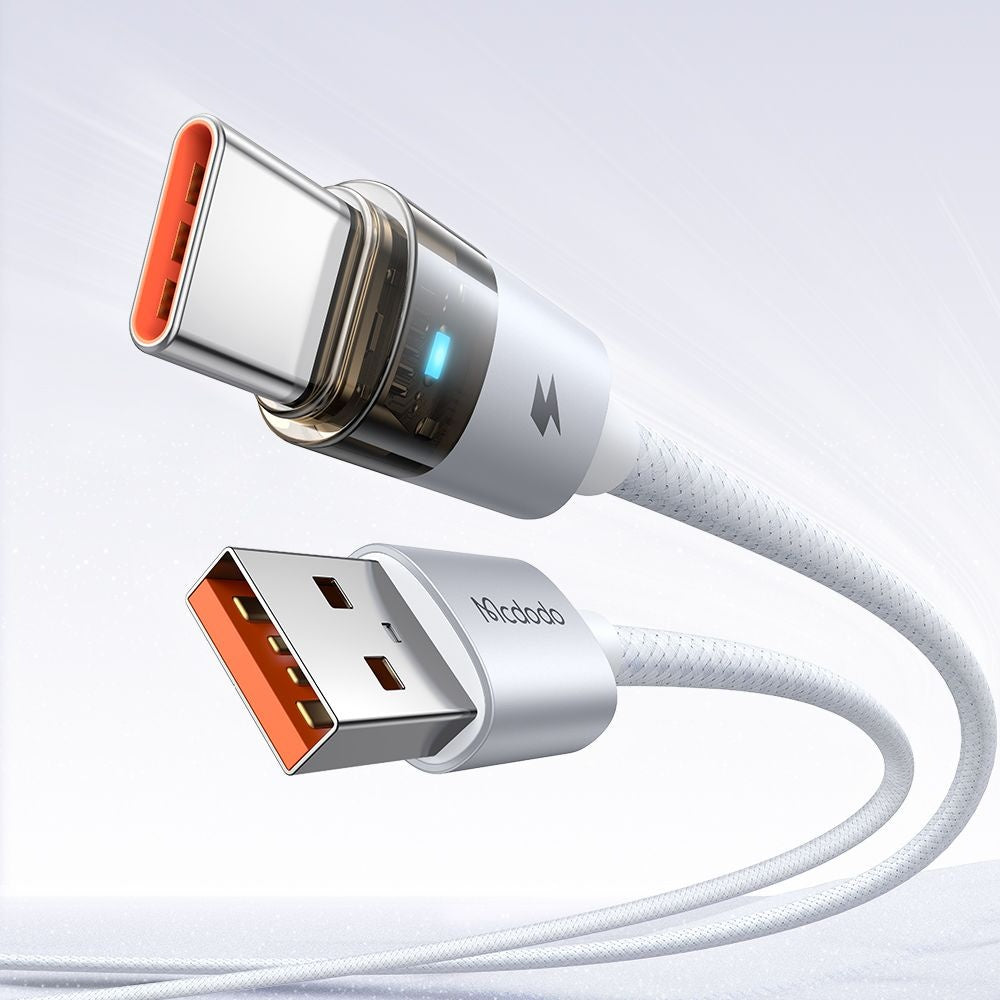 USB-A to USB-C Data and Charging Cable McDodo CA-6892, 66W, 1.2m, White