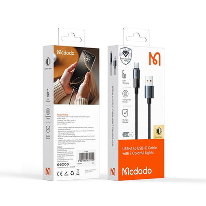 Cavo Dati e Ricarica USB-A - USB-C McDodo CA-8180 Colorful, 66W, 1.2m, Nero