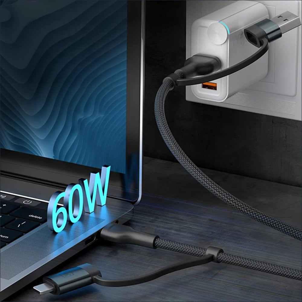 Cavo Dati e Ricarica USB-A / USB-C - USB-C / Lightning 3MK Hyper N, 60W, 1.2m, Nero