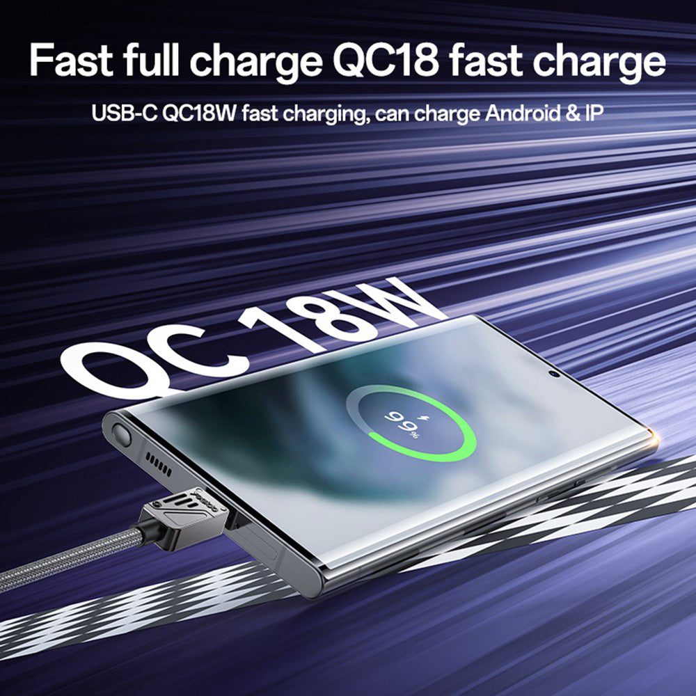 Cavo Dati e Ricarica USB-A - USB-C Yesido CA135C, 18W, 1.2m, Nero