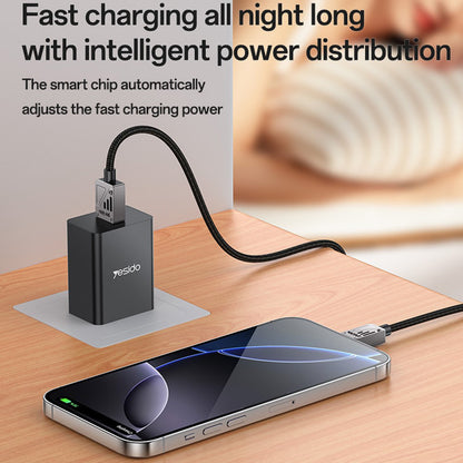 Cavo Dati e Ricarica USB-A - USB-C Yesido CA135C, 18W, 1.2m, Nero