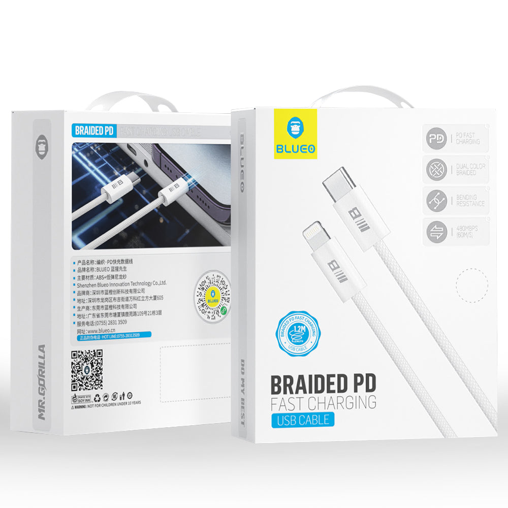 Cavo Dati e Ricarica USB-C - Lightning Blueo, 20W, 2m, Bianco