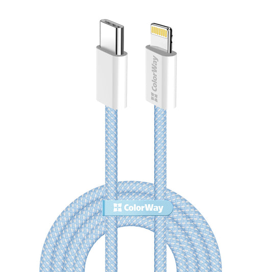 Cavo Dati e Ricarica USB-C - Lightning ColorWay CW-CBPDCL061, 27W, 1m, Blu