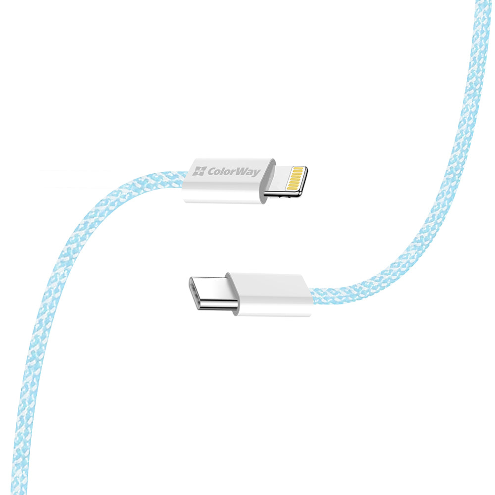 Cavo Dati e Ricarica USB-C - Lightning ColorWay CW-CBPDCL061, 27W, 1m, Blu