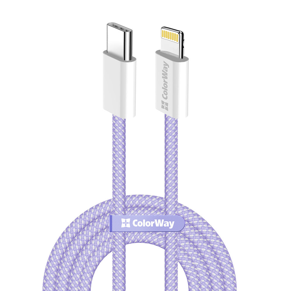 Cavo Dati e Ricarica USB-C - Lightning ColorWay CW-CBPDCL061, 27W, 1m, Viola