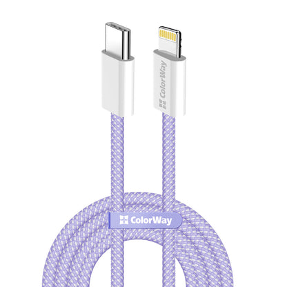 Cavo Dati e Ricarica USB-C - Lightning ColorWay CW-CBPDCL061, 27W, 1m, Viola