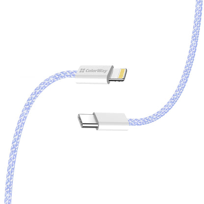 Cavo Dati e Ricarica USB-C - Lightning ColorWay CW-CBPDCL061, 27W, 1m, Viola