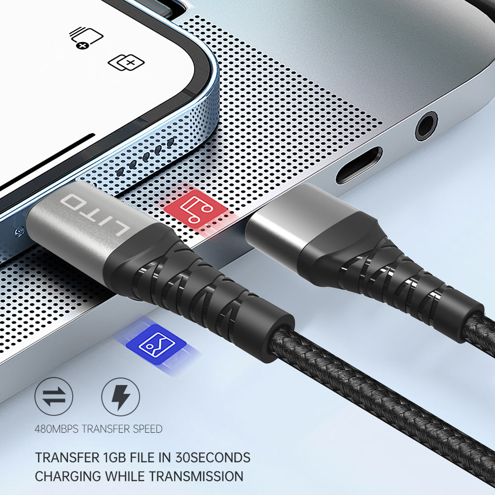 Cavo Dati e Ricarica USB-C - Lightning Lito LD22CL, 27W, 2m, Nero