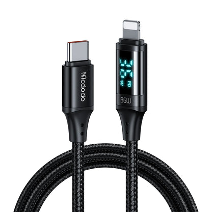 Cavo Dati e Ricarica USB-C - Lightning McDodo CA-1030 Display, 36W, 1.2m, Nero
