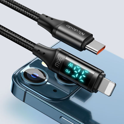 Cavo Dati e Ricarica USB-C - Lightning McDodo CA-1030 Display, 36W, 1.2m, Nero
