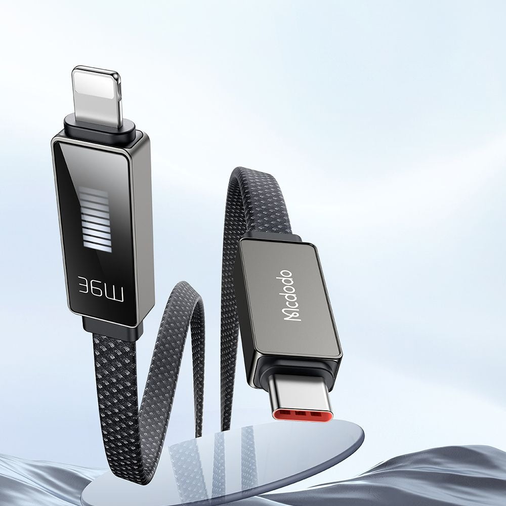 Cavo Dati e Ricarica USB-C - Lightning McDodo CA-4960 Rythm Display, 36W, 1.2m, Nero