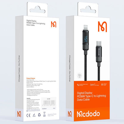 Cavo Dati e Ricarica USB-C - Lightning McDodo CA-5210 Bat Display, 36W, 1.2m, Nero