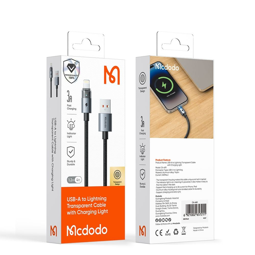Cavo Dati e Ricarica USB-C - Lightning McDodo CA-6941, 36W, 1.2m, Oro