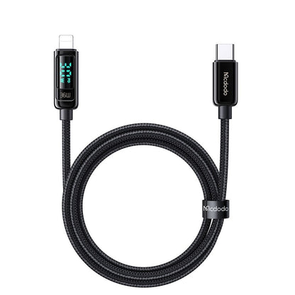 Cavo Dati e Ricarica USB-C - Lightning McDodo CA-8810 Display, 36W, 1.2m, Nero