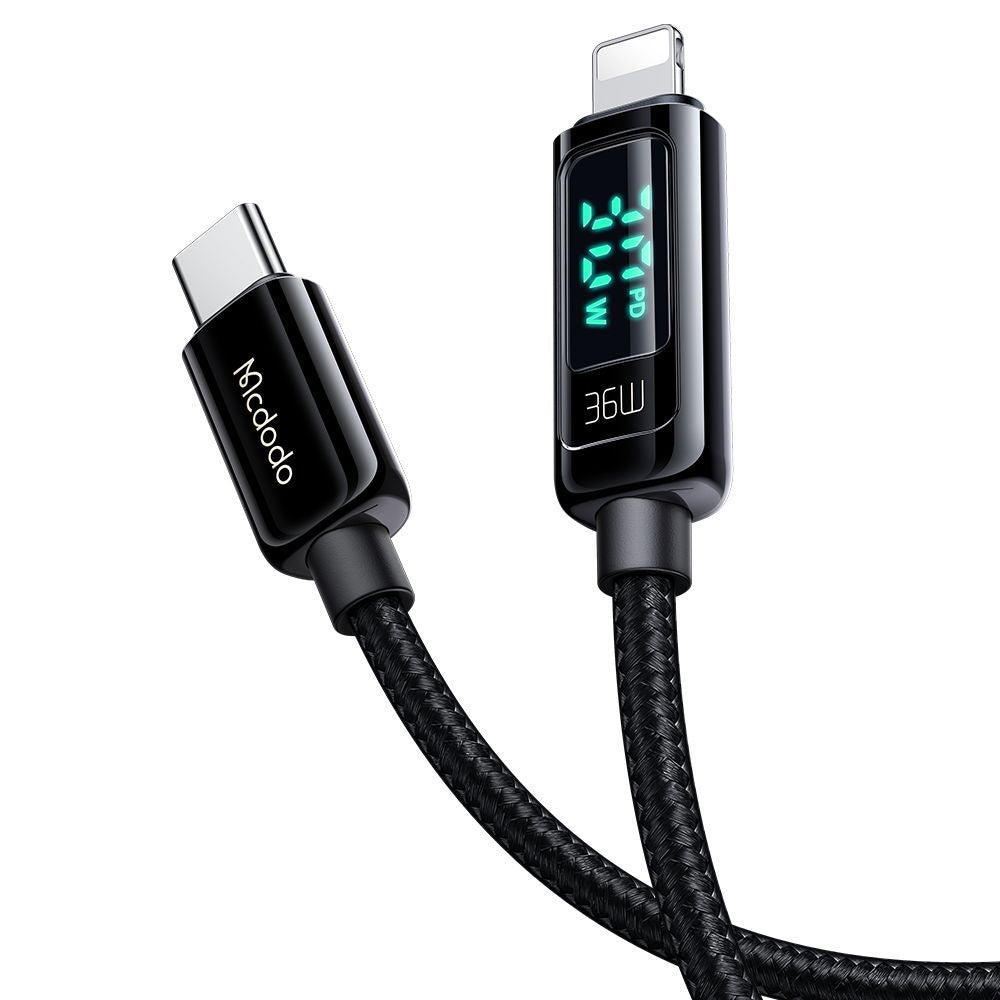 Cavo Dati e Ricarica USB-C - Lightning McDodo CA-8810 Display, 36W, 1.2m, Nero