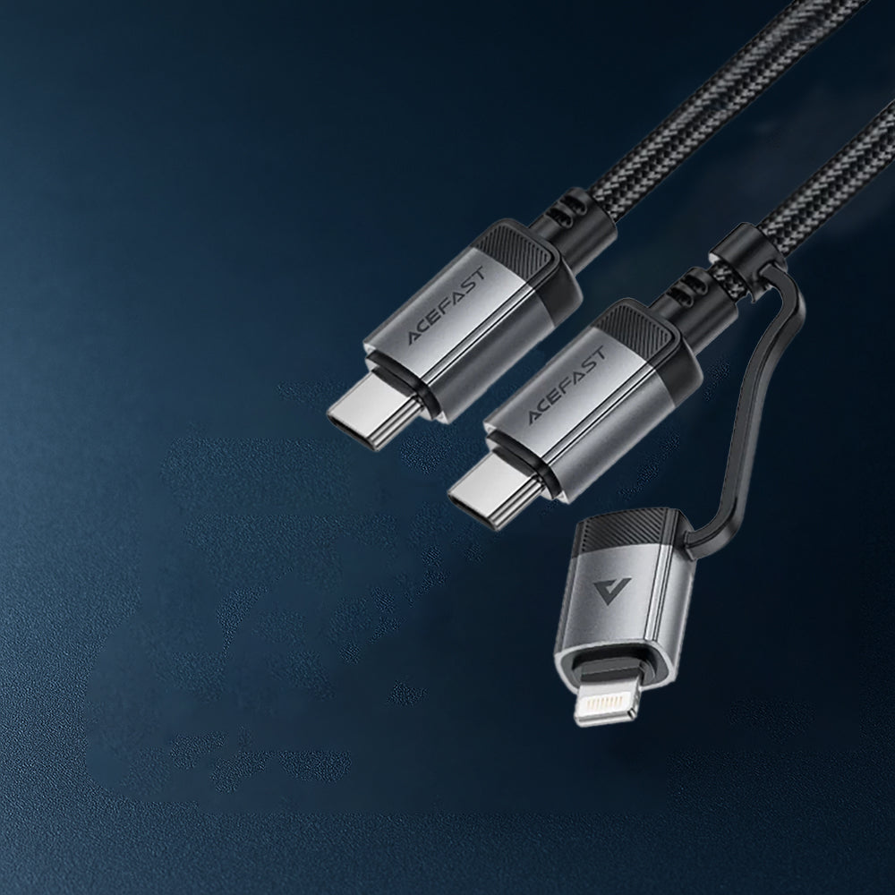 USB-C - Lightning / USB-C Acefast C20-01 Data and Charging Cable, 60W, 1.2m, Black