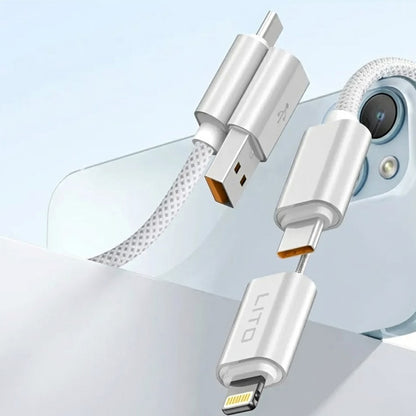 Cavo Dati e Ricarica USB-C / USB-A - USB-C / Lightning Lito LD21, 100W, 1m, Bianco