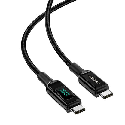 USB-C Data and Charging Cable - USB-C Acefast C6-03 Display, 100W, 2m, Black