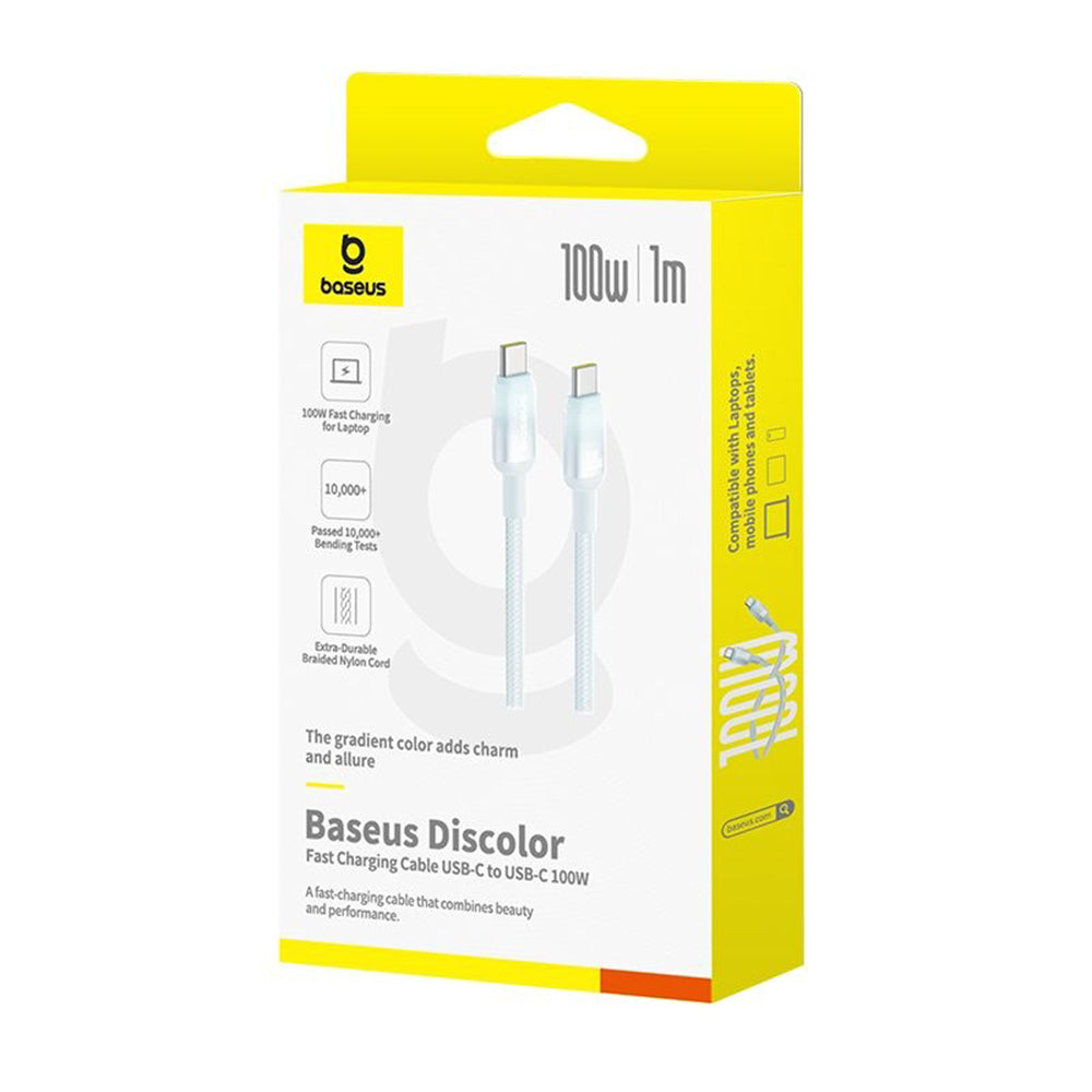 Cavo Dati e Ricarica USB-C - USB-C Baseus Discolor, 100W, 2m, Blu Verde E0420703