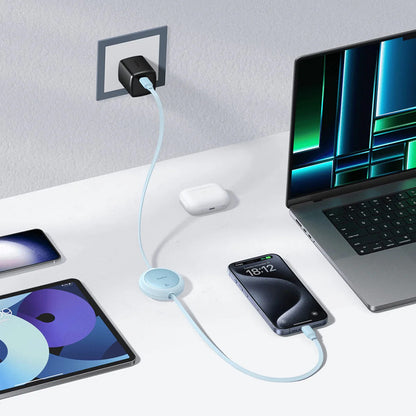 USB-C Data and Charging Cable - USB-C Baseus Free2Pull Mini Retractable, 60W, 1m, Blue P10364500311-01