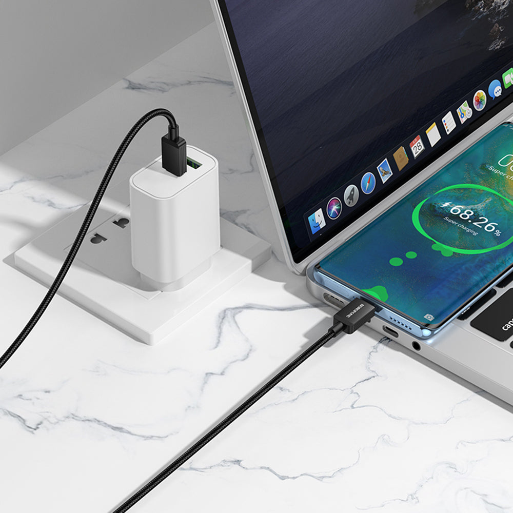 USB-C Data and Charging Cable - USB-C Borofone BX120 Placer, 60W, 1m, Black