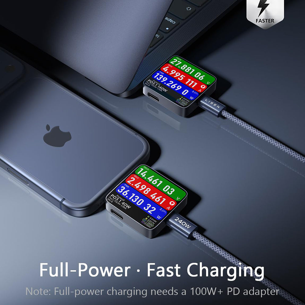 Cavo Dati e Ricarica USB-C - USB-C Lisen, 240W, 2m, Set 2 pezzi, Blu Navy YL0123070023